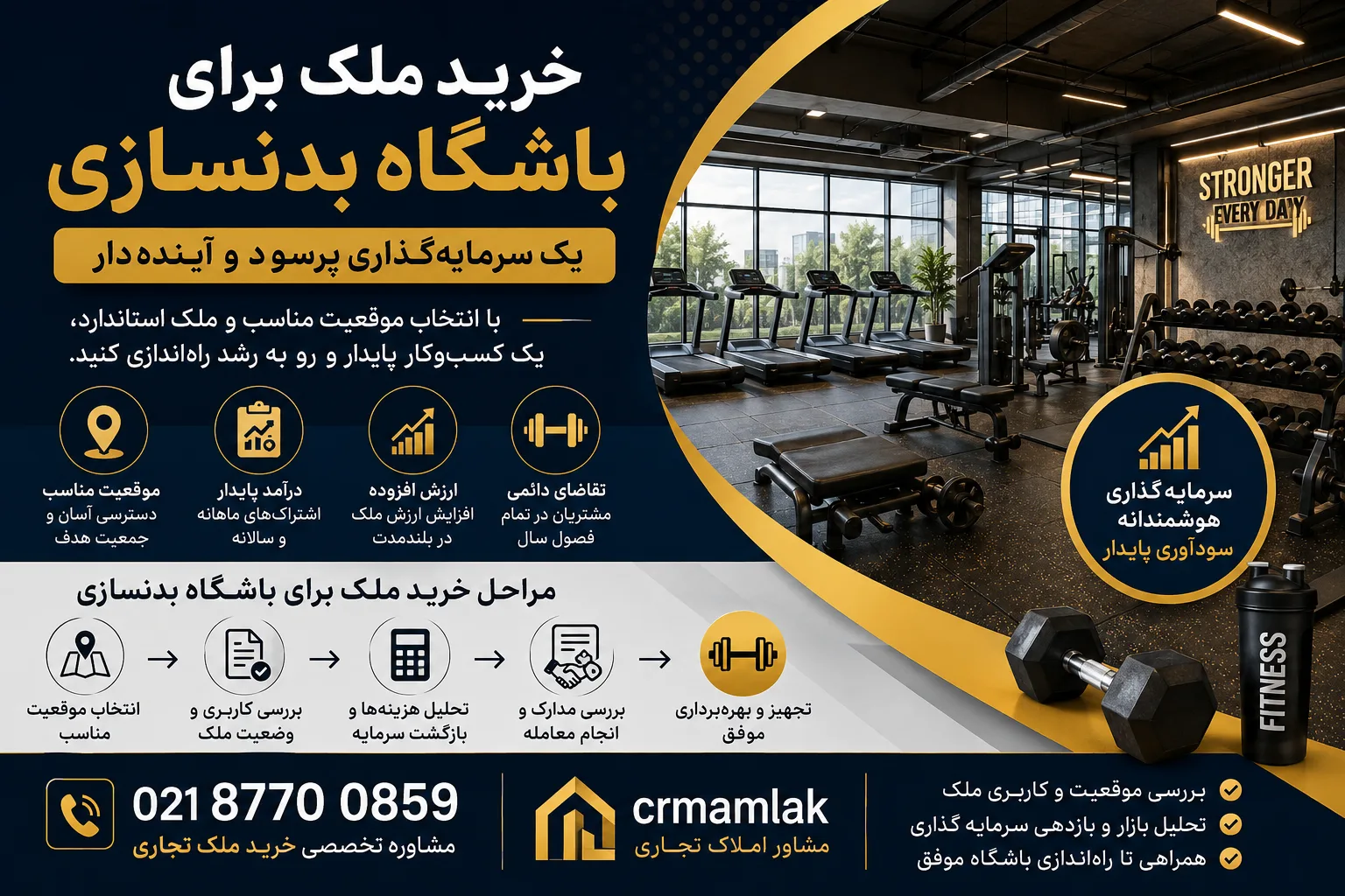 خرید ملک برای باشگاه بدنسازی